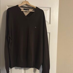 Tommy Hilfiger Brown V-Neck Sweater